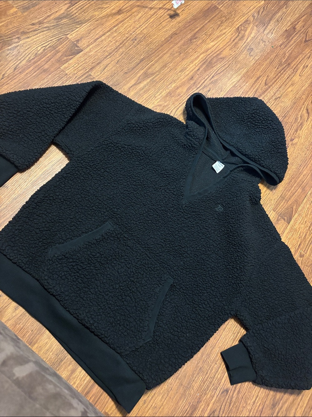 Victoria secrets PINK Black Sherpa Hoodie Sweater